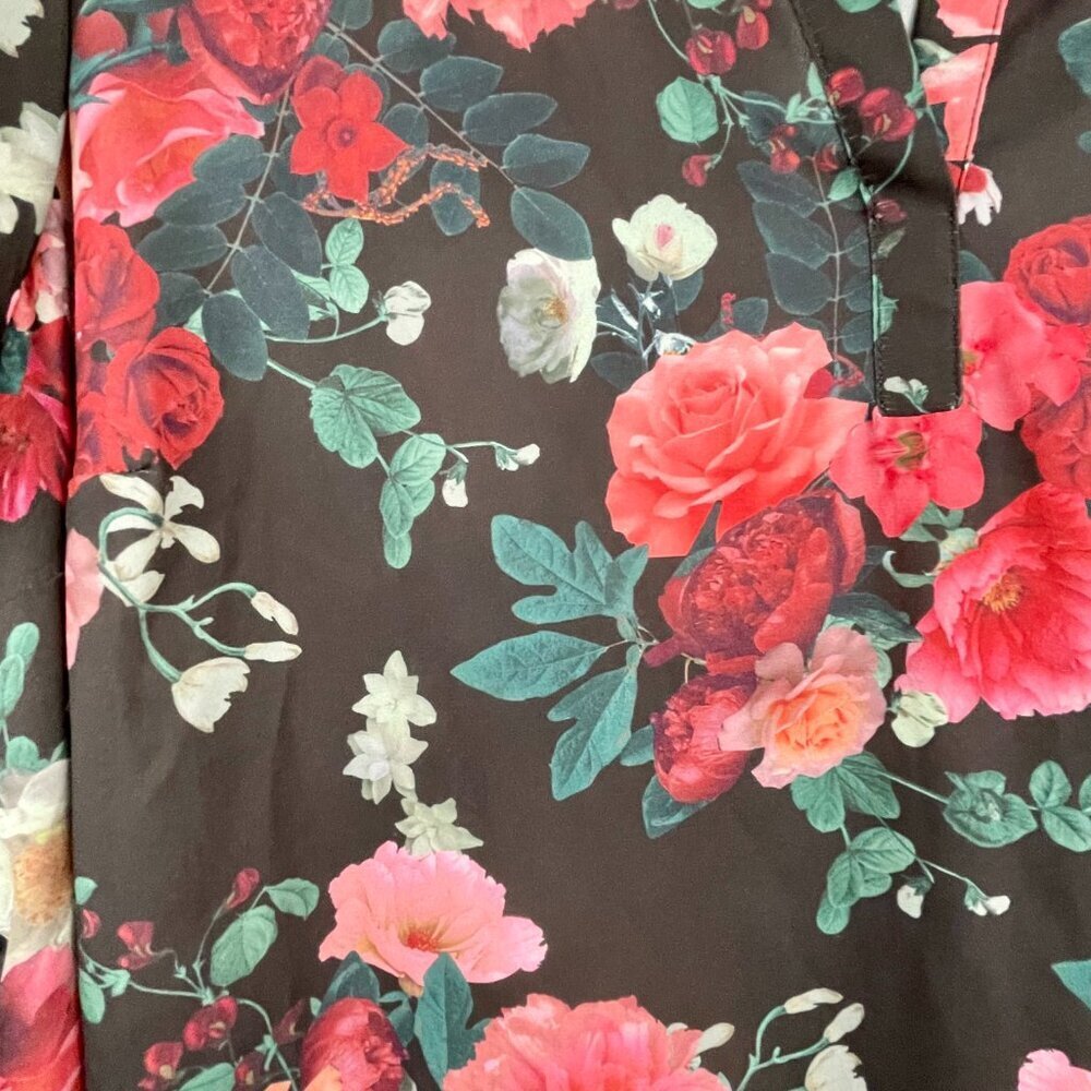 Torrid Black Floral Hi-Lo Tunic Flutter Sleeve V-Neck Size 2X - Picture 8 of 15